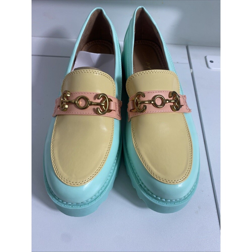 NWOB Circus NY Sam Edelman Deana Loafers Mint Pineapple Yellow Multi Size 8